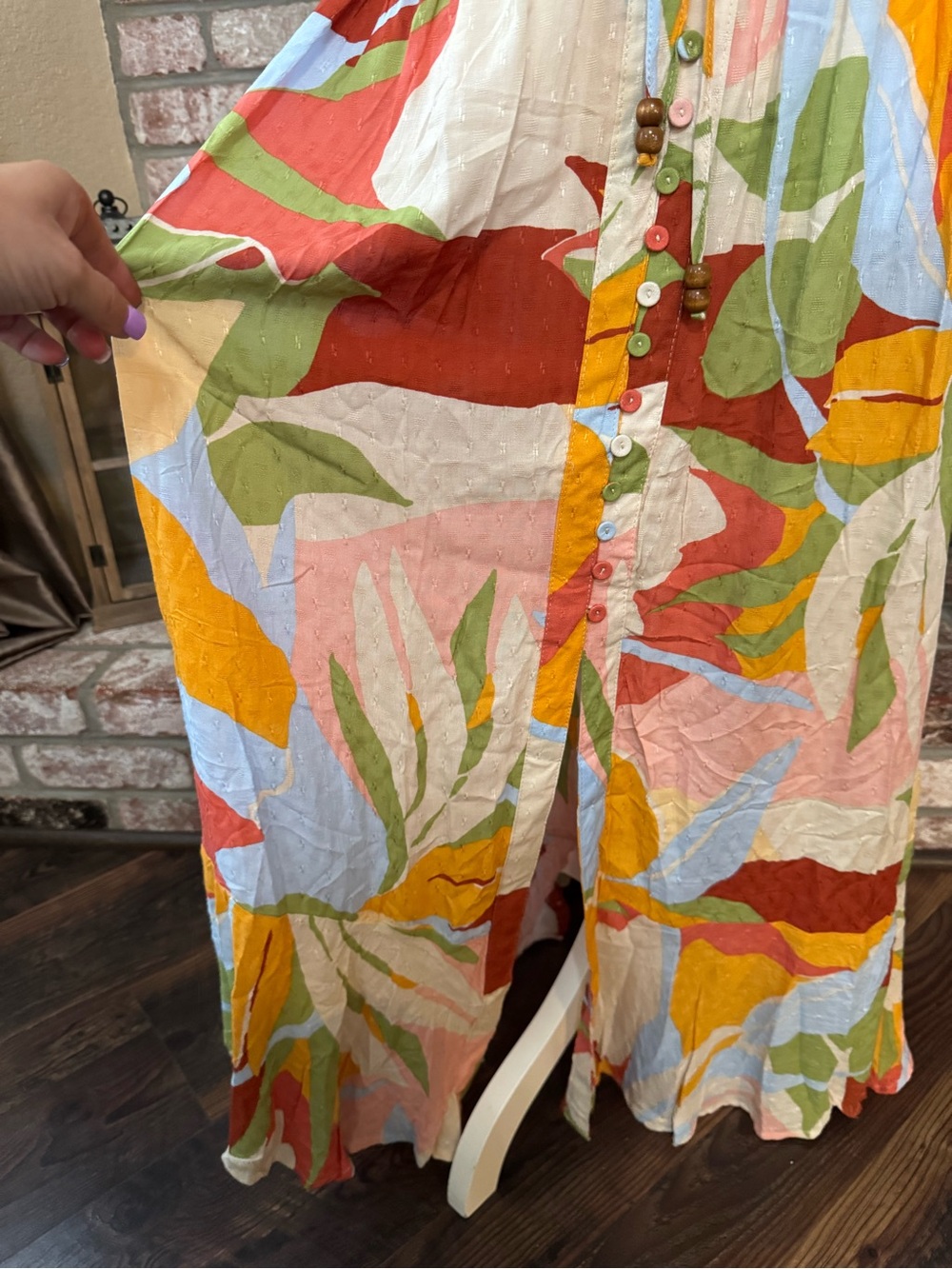 Christian Siriano Multicolor Button-Front Skirt - Picture 3 of 7